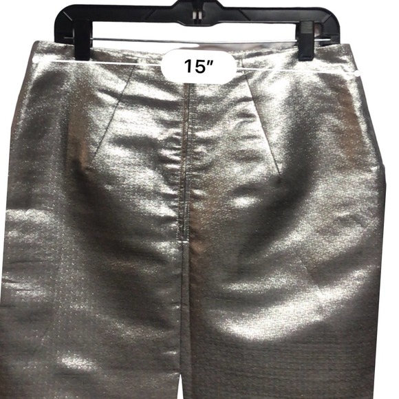H&M Silver Metallic Skirt with Pockets Size 12 - Picture 2 of 15